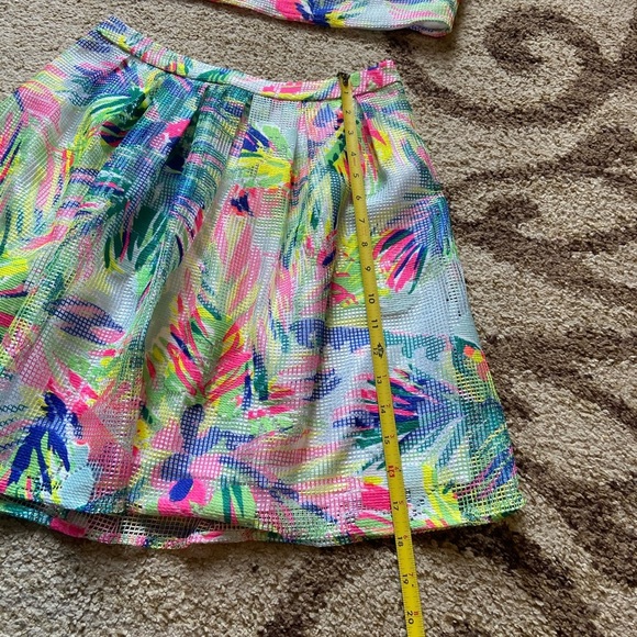 Lilly PULITZER Hilah Floral Print Mesh Skirt & Top Set Neon Multicolor SZ 00 XXS - Picture 15 of 15